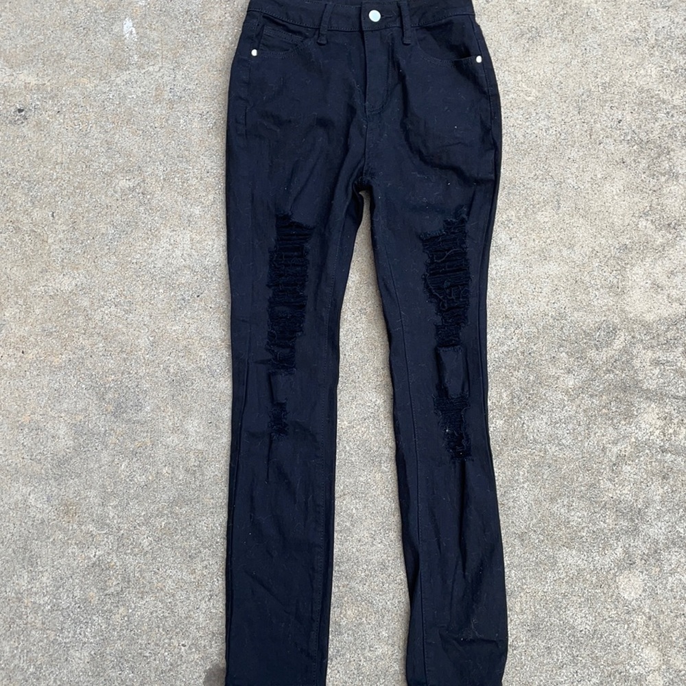 Fashion Nova Black Ripped Jeans